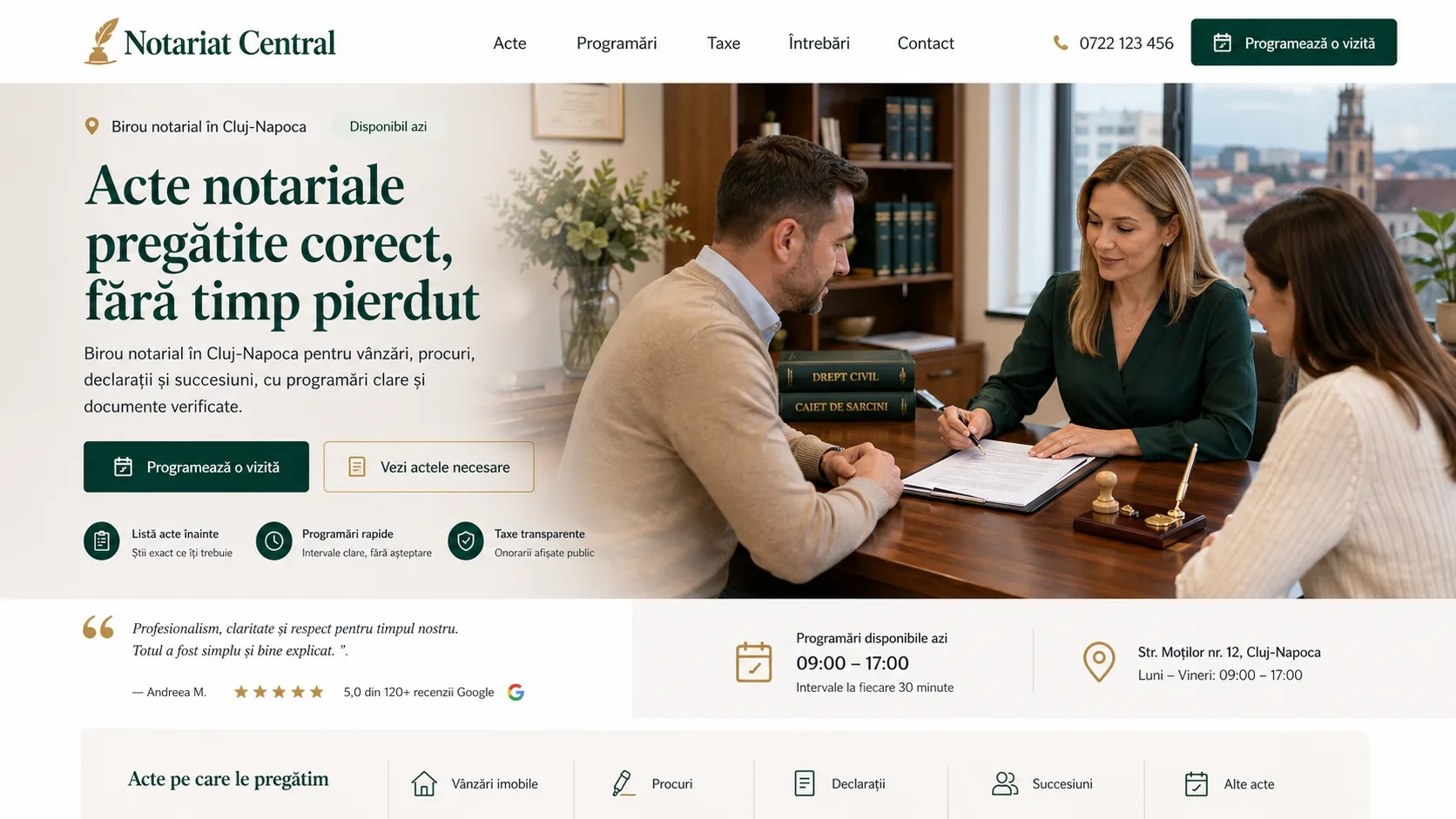 Notary office website design - boutique story