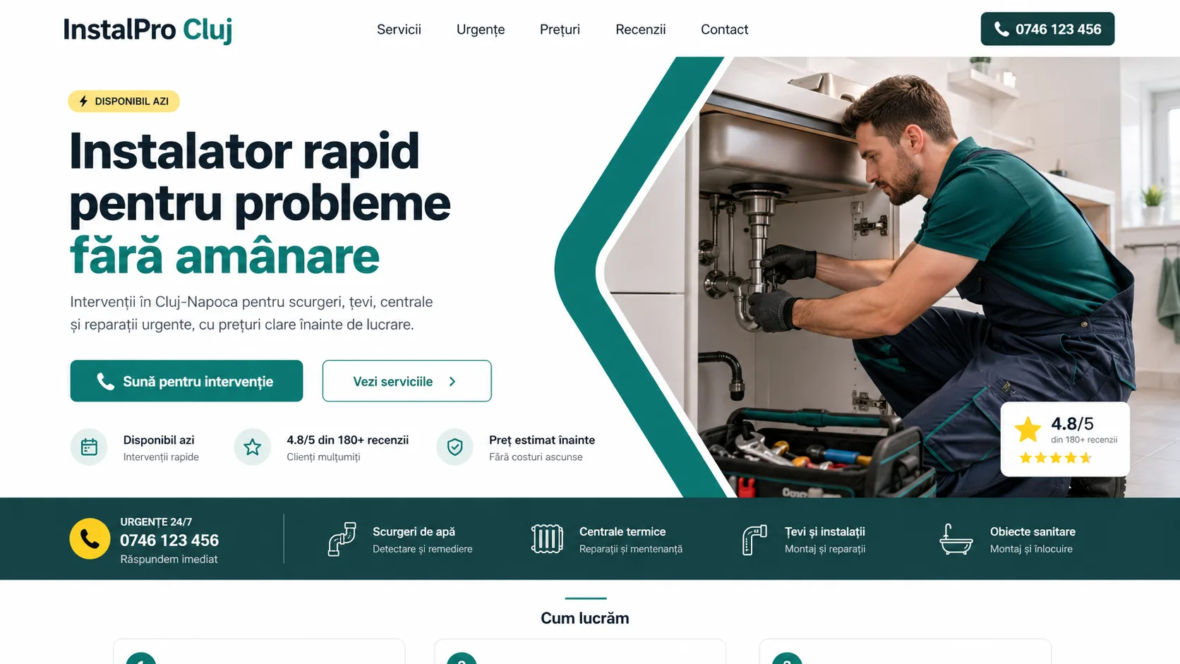 Plumbing website design - bold local brand